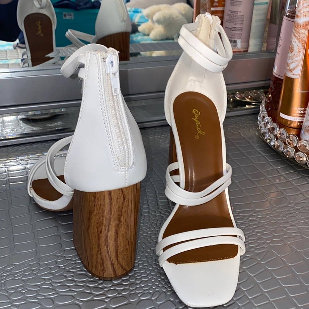 Womens white heels